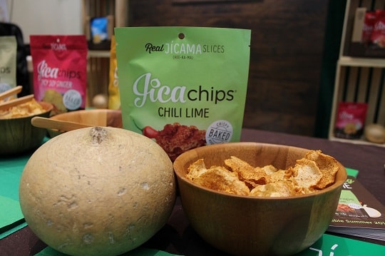 Natural Products Expoで展示されたヒカマで作ったチップス